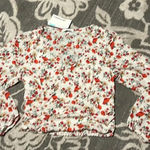 Heatherly blouse. Crop top. Long sleeve. Sheer. Super soft. Dressy or casual. White Size L Photo 0