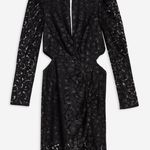 Topshop Black Cut Out Lace Floral Midi Bodycon Dress Photo 3