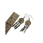 Buffalo Nickel Dream Catcher Earrings with Feather Charms Silver Photo 5
