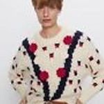 ZARA Ecru Wool Blend Floral Crocheted Sweater size Small NWOT Photo 0
