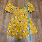 Flynn Skye  Womens Justine Romper Smocked Off Shoulder Floral Yellow Size Small Photo 9