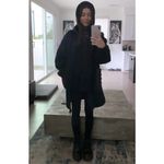 Free People Movement Glacier Long Black Snap Closure Fleece Jacket Coat M $168 Size M Photo 3