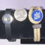 UK Kentucky Wildcats Leather Braided Silicone Interchangeable Snap Bracelets Black Photo 4