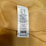 ASOS Thin Straps High Thigh Slit Cowl Neck Pale Yellow Textured Circle Dress Photo 5