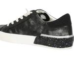 Black Dolce Vita Women's Zina Leather Metallic Gunmetal Sneaker Photo 1