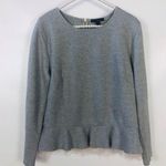 J.Crew Tulle Hem Top Pullover Knit Grey Sweater Photo 0