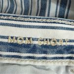 American Eagle  Outfitters Striped High Rise Mom Jean Shorts Blue White 10 Cuffed Photo 9