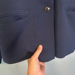 Madewell Women's The Dorset Crop Blazer in Easygoing Crepe Navy Blue Sz Medium Photo 7