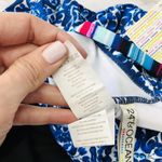 24th & Ocean Blue Viva La Frida Printed Tankini Swimsuit M/L Hipster Black Tie Size M Photo 6