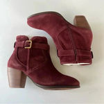 Diba Suede Sleek Bootie in Burgundy and Gold Size 7.5 New without box! Red Photo 0
