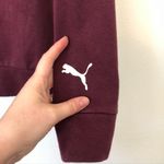 Puma  Asymmetrical Cowl Neck Fleece Sweatshirt Burgundy Maroon Red Logo Medium M Photo 6
