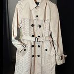 Coach (M) Eyelet Cotton Trench Coat Blush Pink Y2K Photo 7