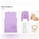 J.Crew NWT Jackie Shell Cotton Sweater Vest Lilac Purple M holes in left seam Photo 3