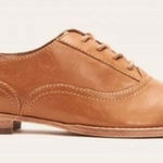 Frye Grace CVO Oxford Leather Flats Woman’s 7 Tobacco Brown Lace Up Almond Toe Photo 0