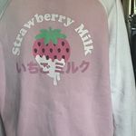 Hot Topic  Strawberry Milk  Varsity  Sweatshirt Zip Up Jacket. Size M. Photo 8