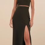 Lulus  Enticing Silhouette Dark Olive Green Mesh Strapless Maxi Dress Photo 0