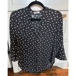 Lush Clothing Lush Women's All In Favor Print Bell Sleeve Shirt Size XS EUC Navy Blue Floral Photo 3