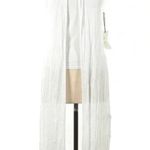 Rachel Zoe Linen Long Hooded Open Front Sleeveless Cardigan White Size M NWT Photo 0