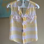 Rue 21 Size small loose fit Sheer striped sleeveless blouse white yellow Photo 0