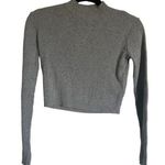Brandy Melville light grey mock neck cropped ribbed sweater Photo 0