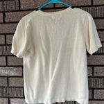 Designers Originals Studio Cream Floral Embroidered Knit Top Size P/M Yellow Photo 4
