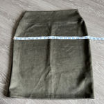 Renee C Skirt Womens Large Pencil Back Slit Faux Suede Olive Photo 5