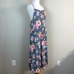 Hiatus Dress Womens XL Blue Pink Floral Midi Strappy Open Back Casual Summer Photo 3