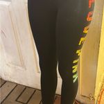 PINK - Victoria's Secret Victoria's Secret Pink Bling Ombre Rainbow Sequin Cotton Black Yoga Leggings Photo 10