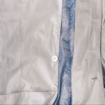 American Glamour Badgley Mischka Jacket Coat Rain Trench Jacket Coat Large Silver Photo 10