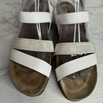 Naot krista Shoes Womens Size 9.5 Wedge Sandals Rhinestone Strap Comfort Leather White Photo 3