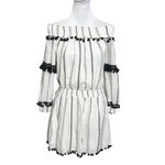 Tularosa  Jacqueline Tunic Mini Dress Women’s Size XS Ivory Striped Tribal Lined Photo 1