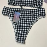 Refuge  Monochrome Gingham high waisted Bikini set sz L Photo 1