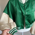 Pretty Little Thing PLT Green and Cream Varsity Jacket Size XL Photo 2