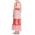 AQUA  Lace Appliqué Polka Dot Maxi Dress Womens Small Coral White Feminine Dainty Photo 1