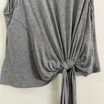 ASTR The Label Heathered Gray Knotted Tie Waist Crop Tank Top Size XL Photo 4