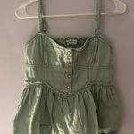 Free People Teal Denim Top Photo 0