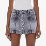 NWT Mother Superior The Breaker Mini Skirt In Shadow Dancing Size 31 Denim Skirt Gray Photo 0