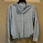 BeachLunchLounge Blue and White Striped Button-Up Shirt Photo 0