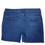 DKNY Jean Shorts Sz 14 Dark Wash Cutoffs Stretch Denim Jorts Beachy Coastal Photo 1