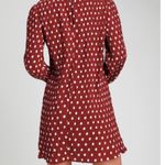 Lulus Pleat to Meet You Wine Red Polka Dot Long Sleeve Shift Dress Photo 2