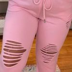 White Birch Pink Distressed Sweats Photo 1