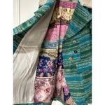 Arrata Jacket Coat Green Turquoise Size Small NWOT Cream Collar Boho Indie Blue Photo 7