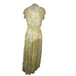 Aakaa Yellow Floral Flutter Sleeve Button-Down Maxi Dress Cottagecore L Photo 4