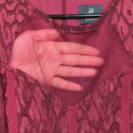 Adrianna Papell  Women’s Textured Pattern Net Bust Burgundy Tank A-Line Dress Photo 3