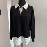 Adrianna Papell NWT Polka Dot Sweater Black and White size M Photo 4