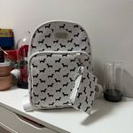 Madden Girl  White Backpack with dachshund /  Black Dog Print Photo 1