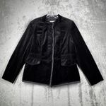 Coldwater Creek Velvet Blazer Jacket Black Womens Size 12 Classic Chic Gothic Photo 1