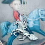Sterling Silver CZ Horse Pendant Necklace Silver Photo 0