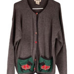 S5 Timberlea Scotish Dog Ramie‎ Cotton Cardigan Sweater Gray Size M Photo 0