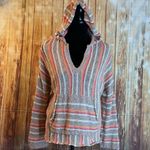 Ripndip Rip Curl Women Striped Knit Hoodie Pullover Kangaroo Pocket Boho Cottagecore M Photo 1
